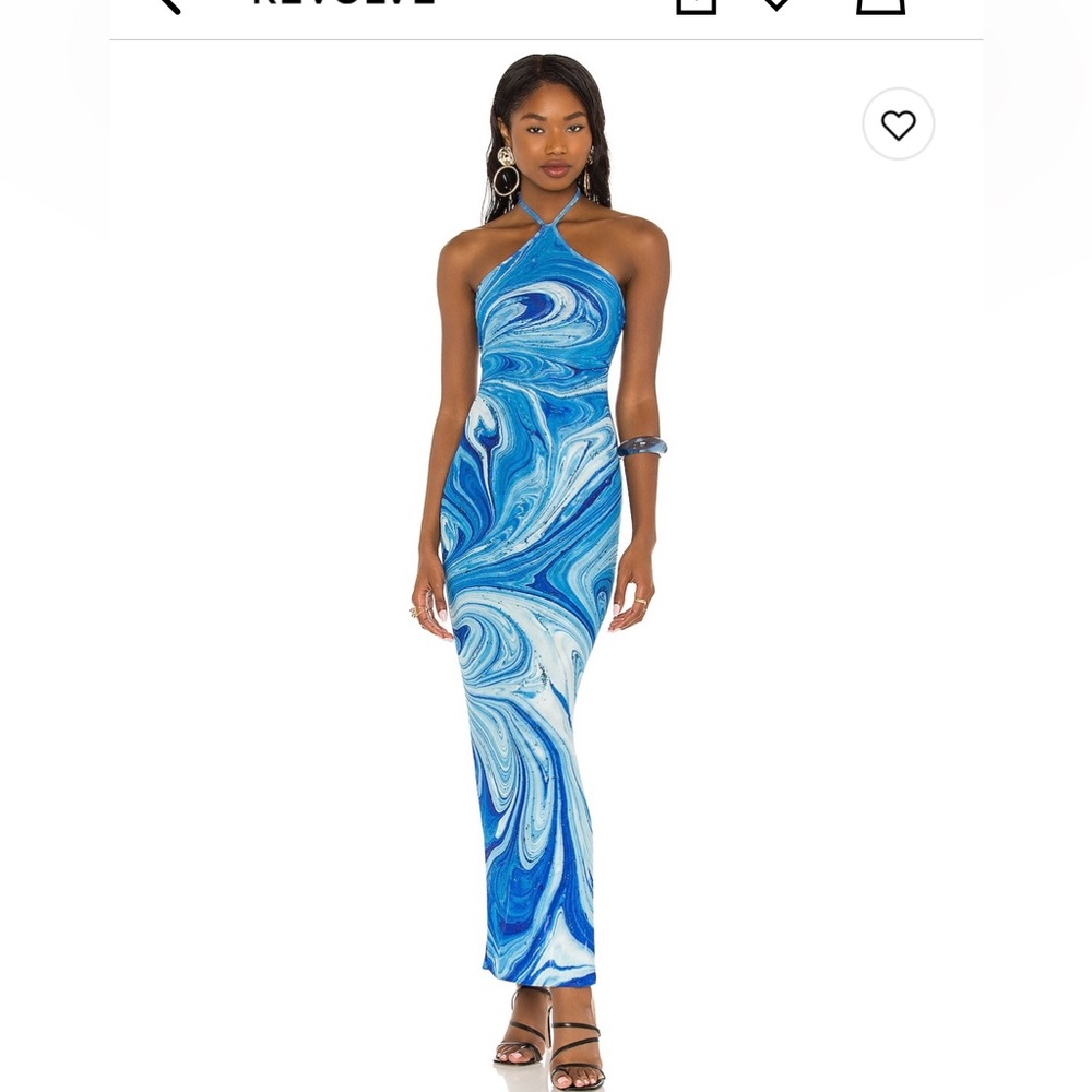 XRevolve Saira Dress in Blue Farsi London